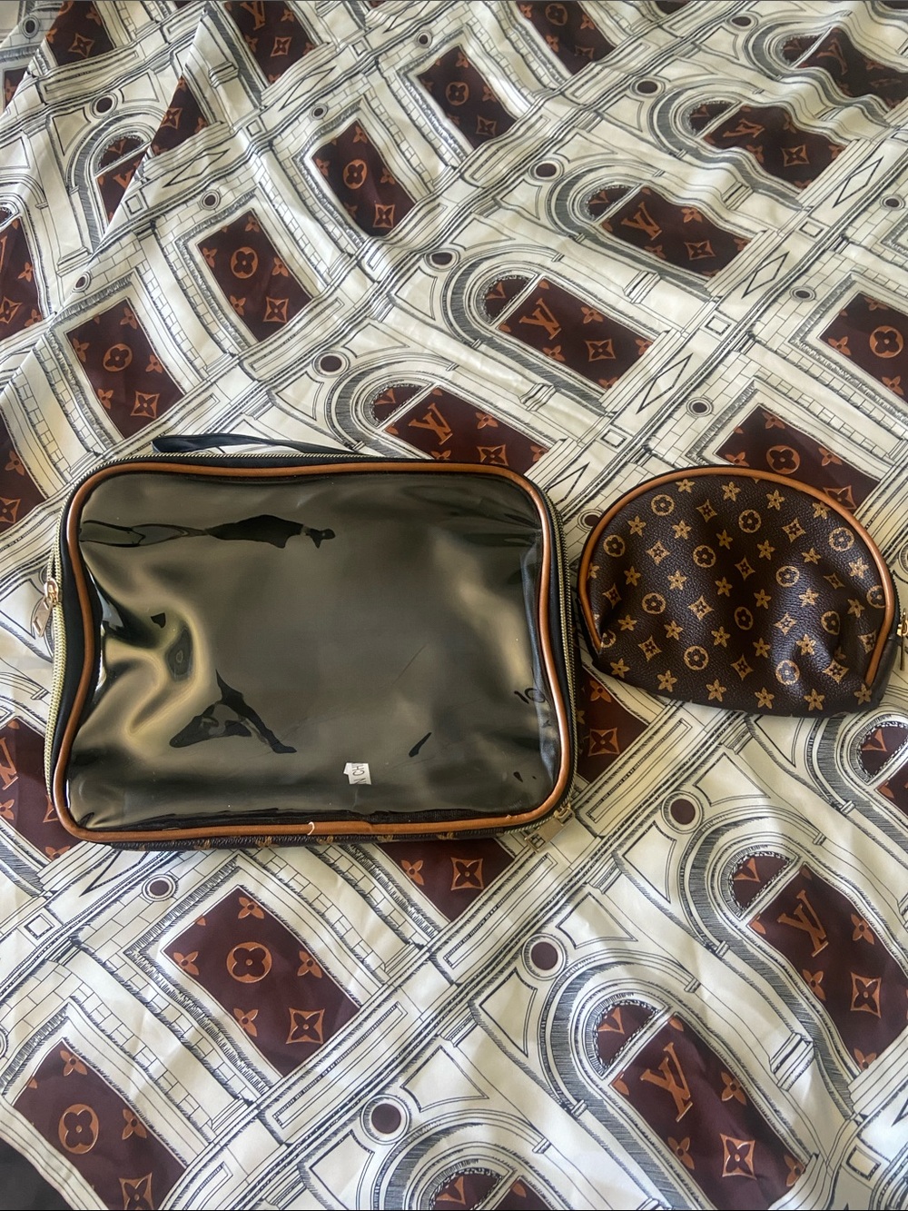 Brown Monogram & Black Patent Toiletry Duo